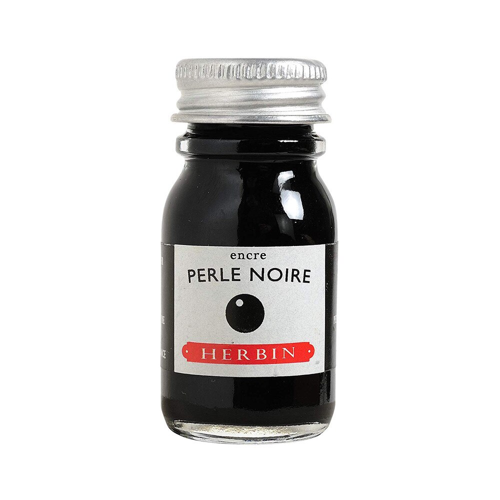 J.Herbin 10ml Fountain Pen Ink Perle Noire Bottle